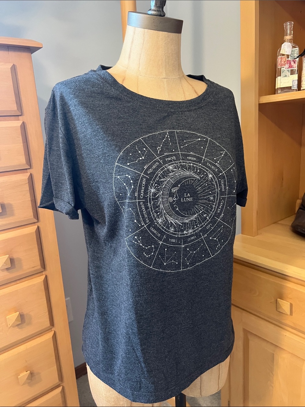 stars above Charcoal Gray Zodiac Graphic Tee